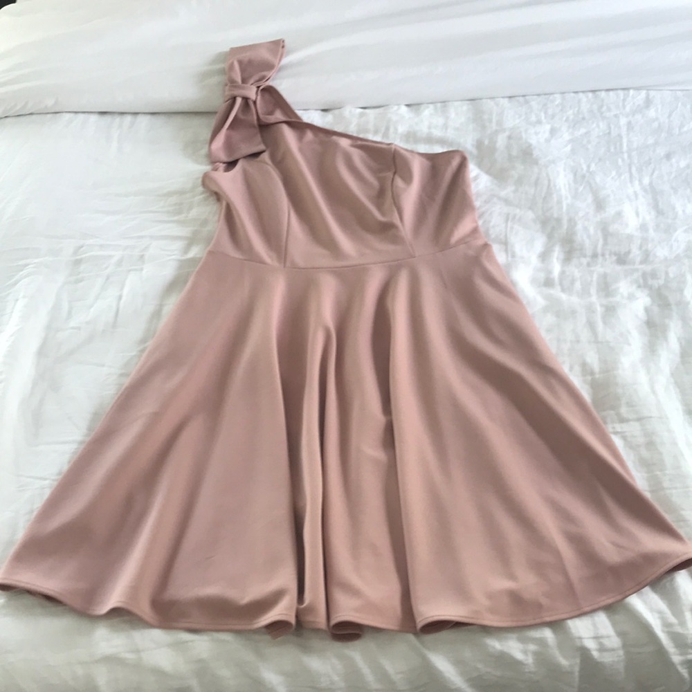 Blush One Shoulder Cocktail Dress
